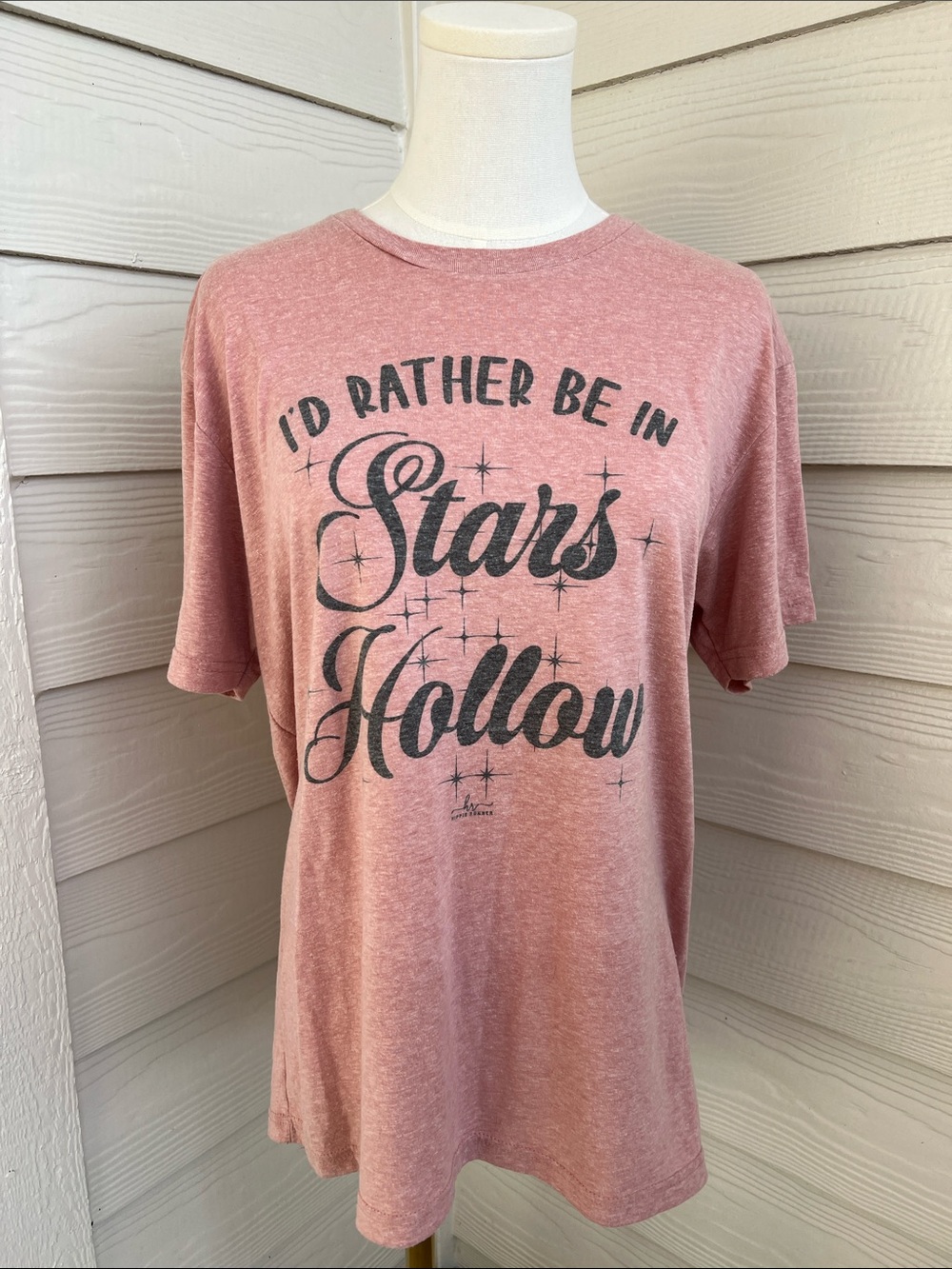 Next Level Apparel Women's Short Sleeve Tee in Dusty Rose with Black Script